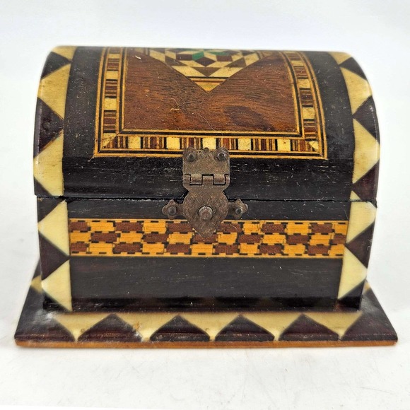 Artisan | Accents | Vintage Small Inlaid Wood Jewelry Box Mother Of ...